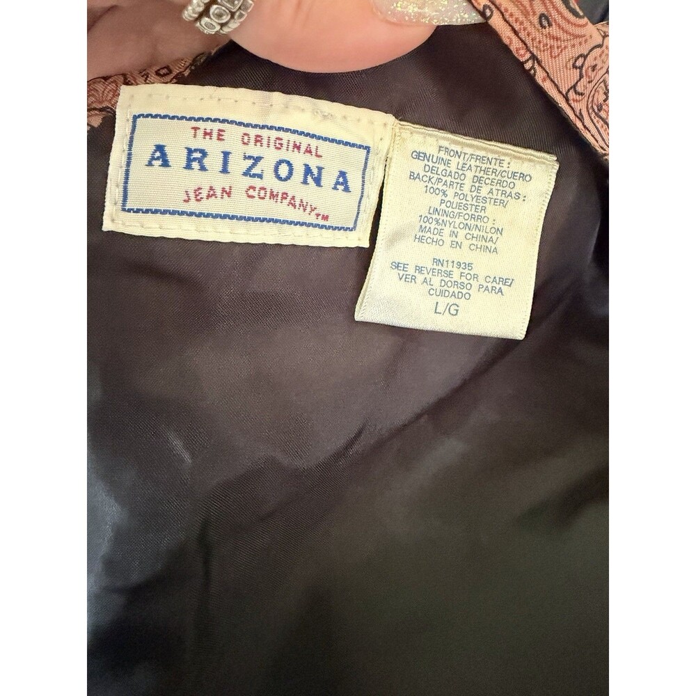 Vintage Arizona Black Sued & Paisley Western Style Vest SZ L - Picture 4 of 4